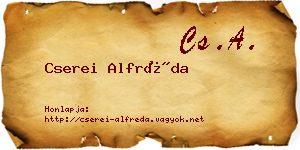 Cserei Alfréda névjegykártya